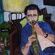 Portrait of LW with Soprano Sax