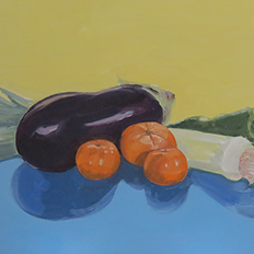 Eggplant Against Yellow